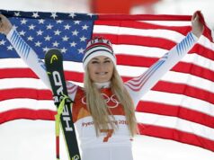 Lindsey Vonn terminou em segundo lugar na Copa do Mundo, um dia depois de se tornar a vencedora mais velha, aos 41 anos