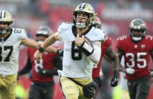 “NFL News: O touchdown acelerado de Tyler Shough leva o Saints a ultrapassar o Bucs na corrida da divisão principal” .