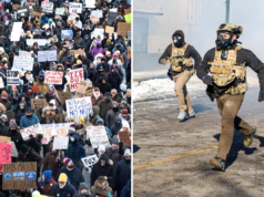 Mapa mostrando as sanções anti-ICE em curso nos Estados Unidos.