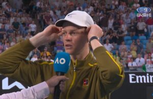 Um criminoso fala após a vitória no quarto turno