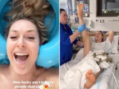 Lindsey Vonn voltou para casa após a lesão nas Olimpíadas, mas diz que ainda não aguenta