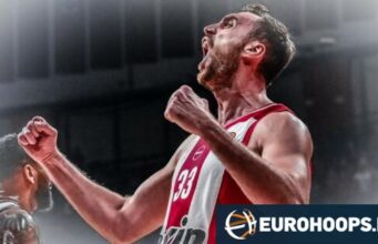Milutinov: Único jogador do Olympiakos com PIR de dois dígitos em todos os jogos da EuroLeague.