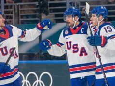 Avaliações e perguntas da seleção olímpica de hóquei dos EUA contra a Letônia