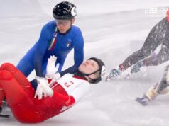 Um patinador de velocidade sofre uma lesão grave