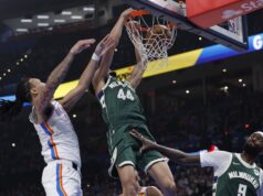 O primeiro duplo-duplo de Ousmane Dieng leva o Bucks a superar o Thunder.