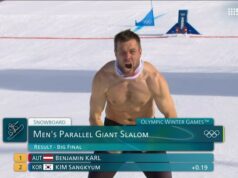 O austríaco rasgou a camisa para comemorar o ouro