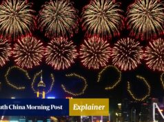 Descritor | Como Hong Kong caminha para a prosperidade com uma queima de fogos de artifício no Ano Novo Lunar.
