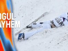 O australiano Anthony ganhou o ouro quando os rivais colidiram com magnatas caóticos.