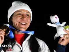 Elana Meyers-Taylor fez história nas Olimpíadas de Inverno como a mais velha vencedora da medalha de ouro.