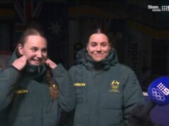 Na Blizzard, Johnson comemorou sua estreia olímpica apesar de ter perdido por pouco