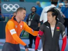 Um patinador holandês que está muito zangado com seu rival