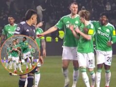 Anthony Gordon e Kieran Trippier envolvidos em uma discussão acalorada durante a vitória por 6 a 1 sobre o Qarabag