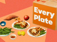 EveryPlate no kit de almoço oferece opções de refeições RAZOÁVEIS