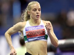 Keely Hodgkinson diz que o recorde mundial dos 800m indoor é “para mim”.