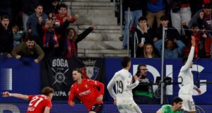 Osasuna marcou com uma vitória épica sobre o Real Madrid no campeonato espanhol
