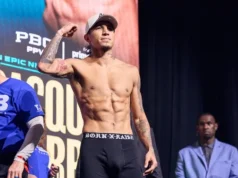 Mario Barrios e Ryan Garcia dentro da faixa de pesagem de sete dias do WBC