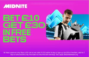 Ganhe £ 30 em apostas de futebol grátis ao ingressar no Midnite