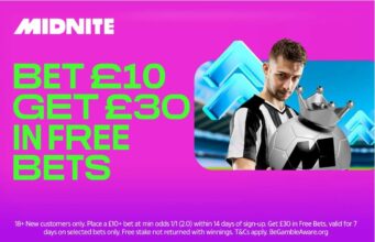 Ganhe £ 30 em apostas de futebol grátis ao ingressar no Midnite
