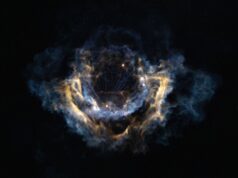 Uma nuvem de foguete SpaceX Falcon 9 floresceu na Flórida em 18 de fevereiro de 2026.