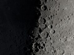 Observe a primeira metade da lua crescente esta noite: procure as sombras das montanhas na superfície lunar