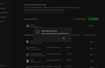 Voltei para o Linux e ocorreu um erro