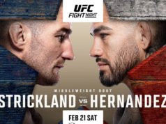 Shawn Strickland, Anthony Hernandez e outros lutadores saem para cantar.