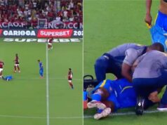 Choque no Maracaná: jogador desmaiou, convulsionou e foi levado de ambulância