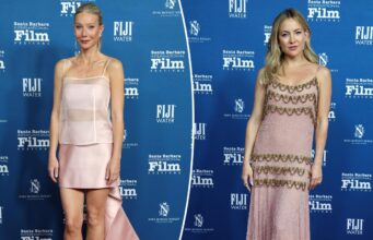 Gwyneth Paltrow e Kate Hudson estão lindas de rosa no festival de cinema de Santa Bárbara