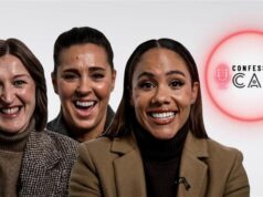 Lendas da Inglaterra Alex Scott, Farah Williams, Alan White e Steph Hughton em Confession Cam