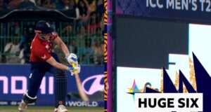 Copa do Mundo T20 Masculina da ICC: Harry Brook, da Inglaterra, quebra a tela do estádio com um enorme seis contra a Nova Zelândia