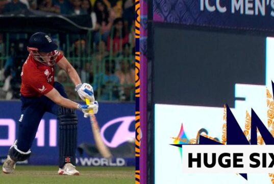Copa do Mundo T20 Masculina da ICC: Harry Brook, da Inglaterra, quebra a tela do estádio com um enorme seis contra a Nova Zelândia