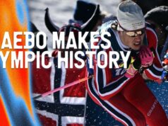 ‘O melhor de todos!’ Klaebo ganhou o ouro na histórica nona Olimpíada de Inverno.