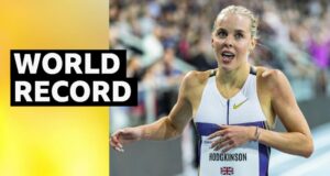 ‘Intocável!’ – Hodgkinson, da GB, quebra o recorde mundial feminino dos 800m indoor.