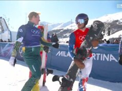 Hughes irritou seu rival suíço com uma jogada agressiva