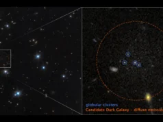 Hubble da NASA detecta galáxia fantasma quase invisível composta por 99% de matéria escura