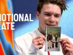 Maxim Nomov, da América, patina em memória de seus pais