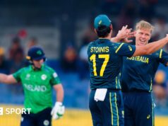Copa do Mundo T20: Nathan Ellis estrela enquanto a Austrália deixa a Irlanda à beira da saída