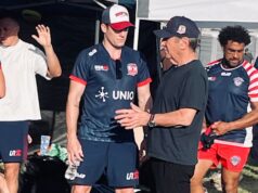 O galo sobe após o adversário deixar o Vegas 9s nas semifinais