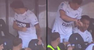 Guido Mainero foi substituído, bateu no banco e quebrou a mão