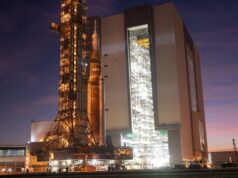 Artemis 2 Moon Rocket, fevereiro. Retornado à loja, foto em 27 de fevereiro de 2026