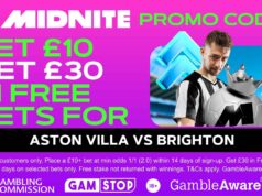 Reivindique um bônus de £ 30 para Aston Villa x Brighton