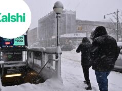 Os americanos estão apostando milhões de dólares em totais recordes de nevascas após uma nevasca na cidade de Nova York