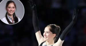 A patinadora artística americana Isabeau Levito vive sua melhor vida na Vila Olímpica