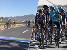 Os pilotos foram até varridos da estrada. A Volta a Múrcia foi interrompida após quinze minutos devido a fortes rajadas de vento.