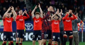 O Real Madrid perde para o Osasuna após gol de Vinicius no minuto final. Ele recebeu assistência do ex-jogador do Ajax Raul Moreau.