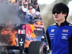 Ex-companheiro de equipe de Verstappen escapa ileso: carro de F1 pega fogo durante demonstração