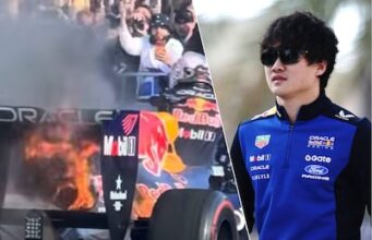 Ex-companheiro de equipe de Verstappen escapa ileso: carro de F1 pega fogo durante demonstração