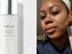 O toner de arroz para pele de leite da TirTir preenche as rugas e diminui os poros