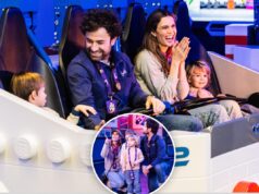 Mandy Moore e sua família foram os primeiros a andar no novo Galacticoaster da LEGOLAND