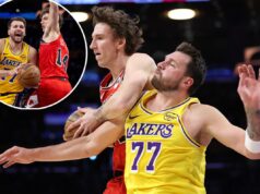 Matas Buzelis e Luka Doncic trocam conversa fiada